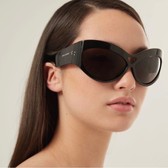 NEW SAINT LAURENT SL73 001 BLACK OVERSIZED UNISEX SL 73 001 SUNGLASSES - Picture 2 of 12